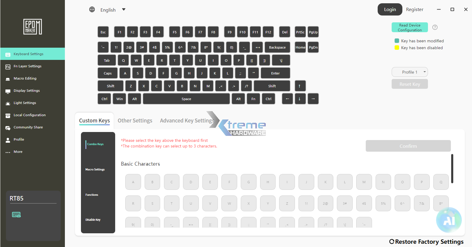 EPOMAKER RT85 software 1 70c17